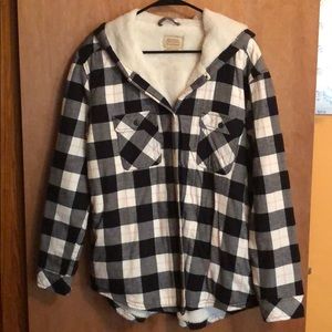 Fleece lined plaid jacket